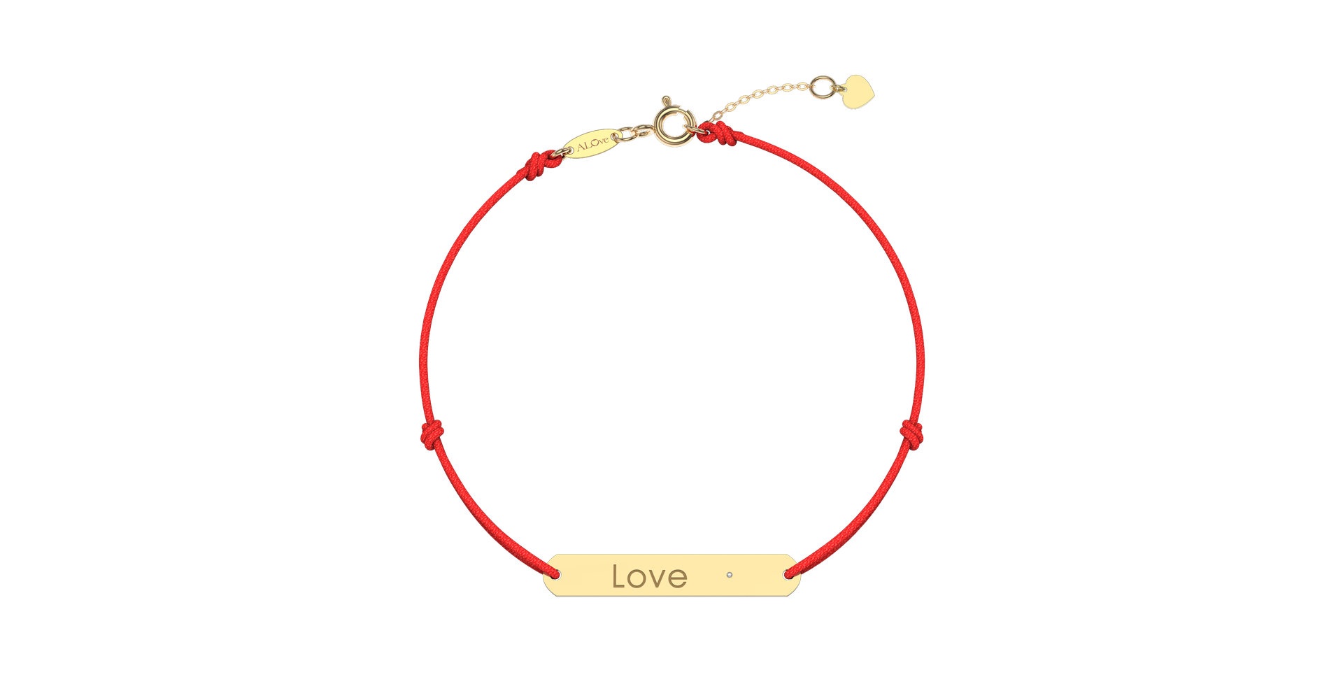 Diamantový náramok so šnúrkou Love