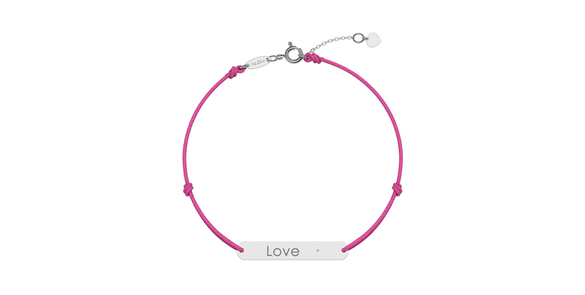 Diamantový náramok so šnúrkou Love