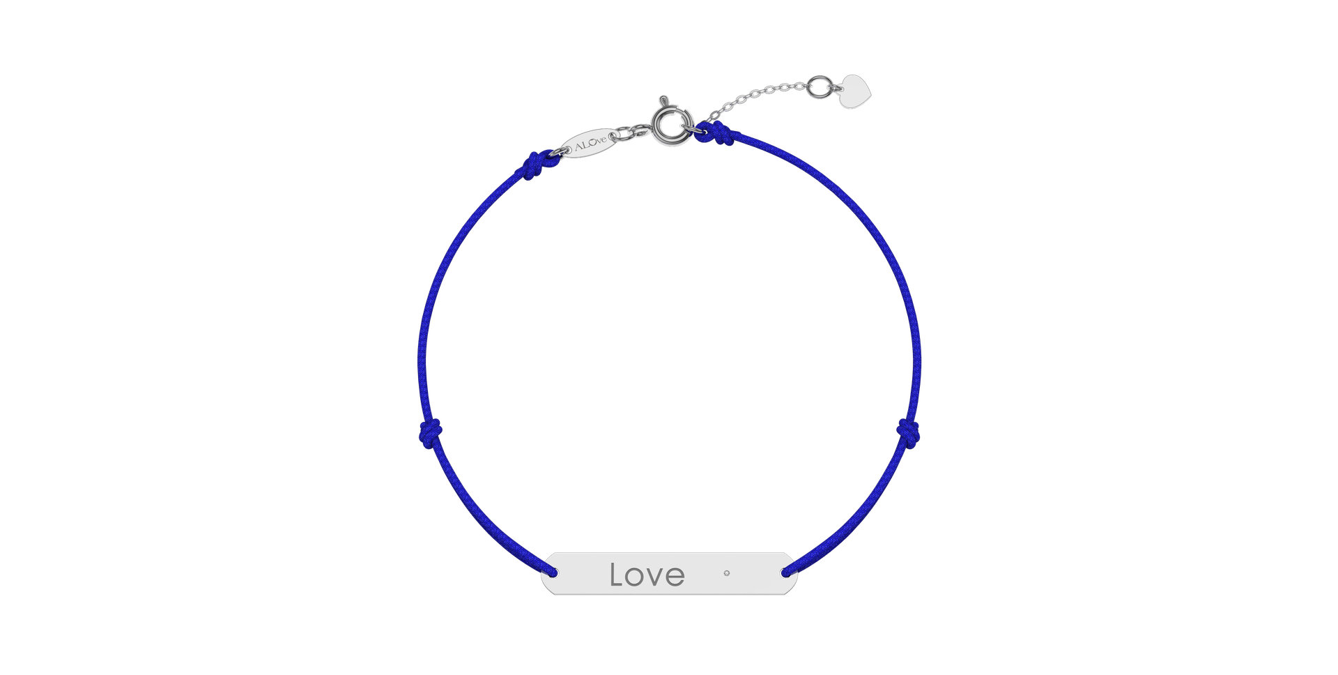 Diamantový náramok so šnúrkou Love