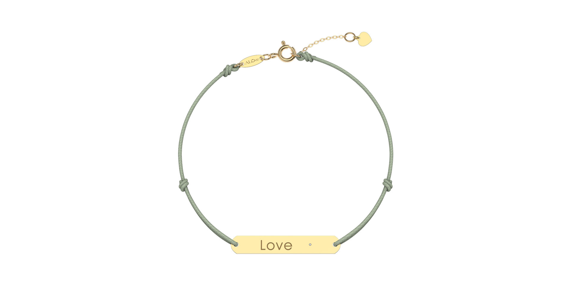 Diamantový náramok so šnúrkou Love