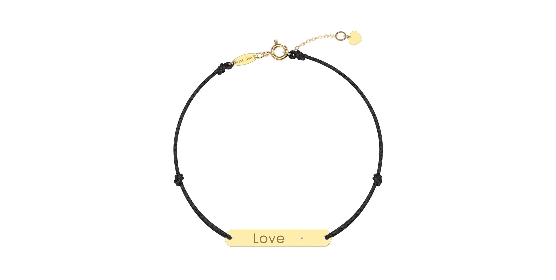 Diamantový náramok so šnúrkou Love