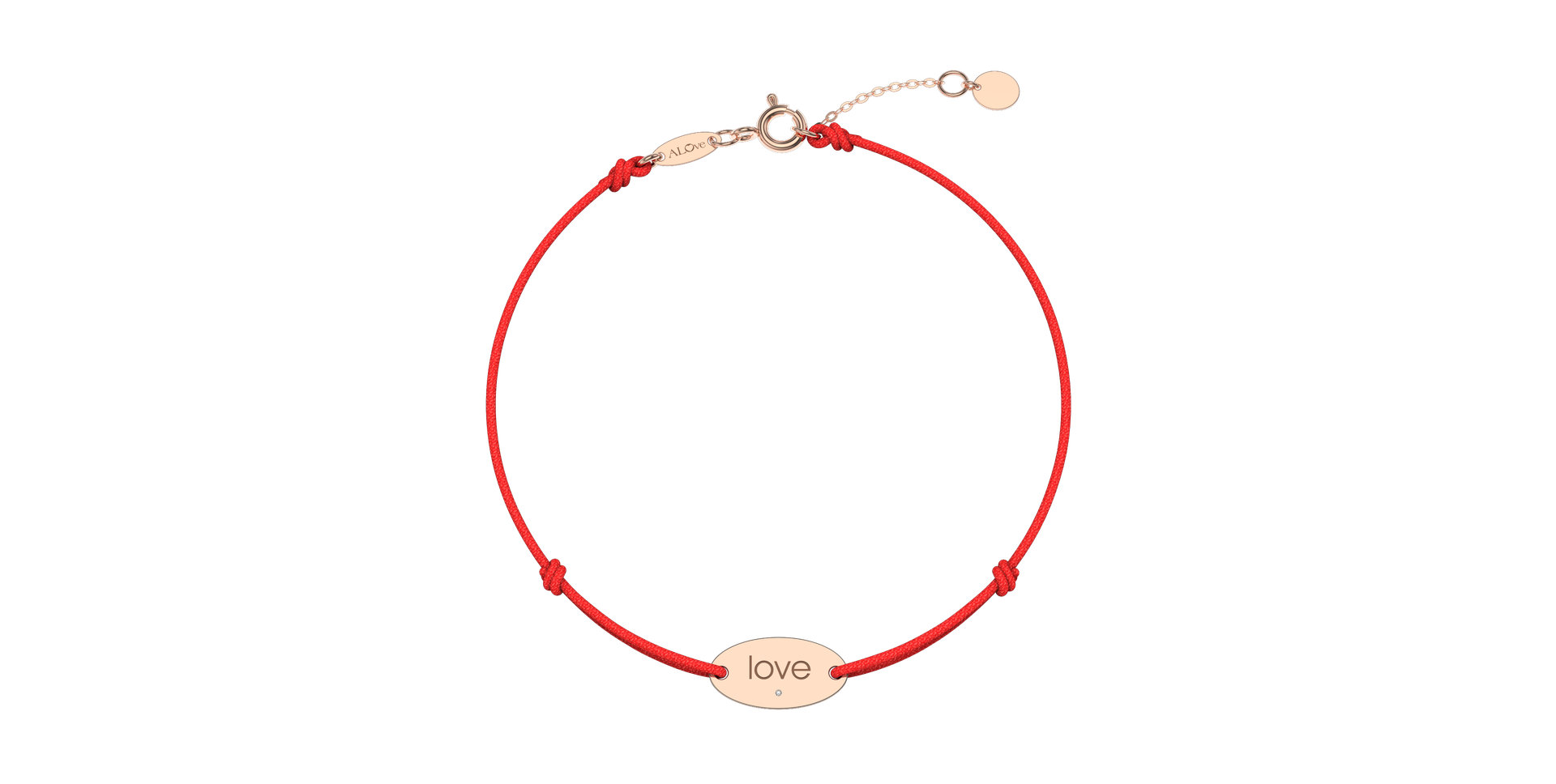 Diamantový náramok so šnúrkou Love