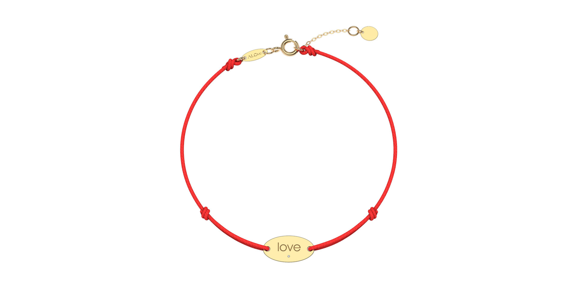 Diamantový náramok so šnúrkou Love