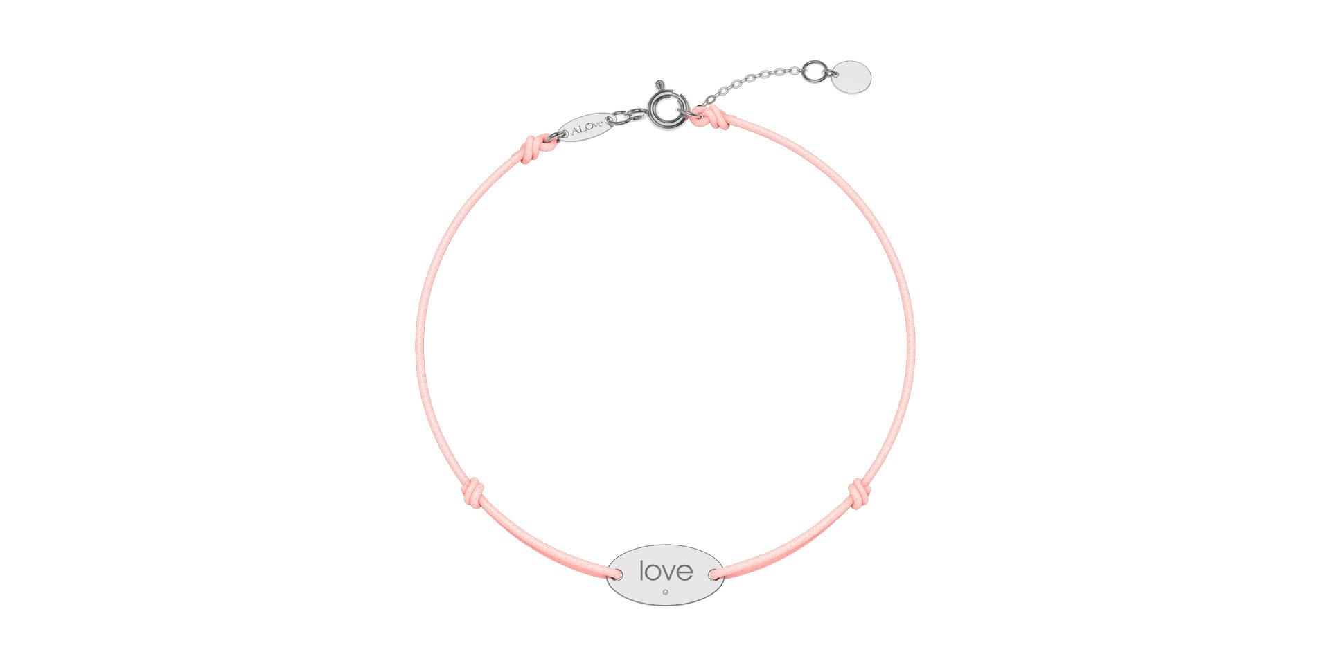 Diamantový náramok so šnúrkou Love