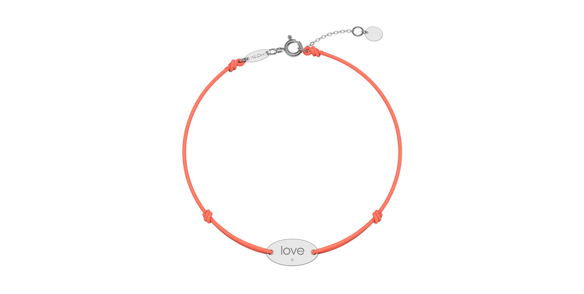 Diamantový náramok so šnúrkou Love