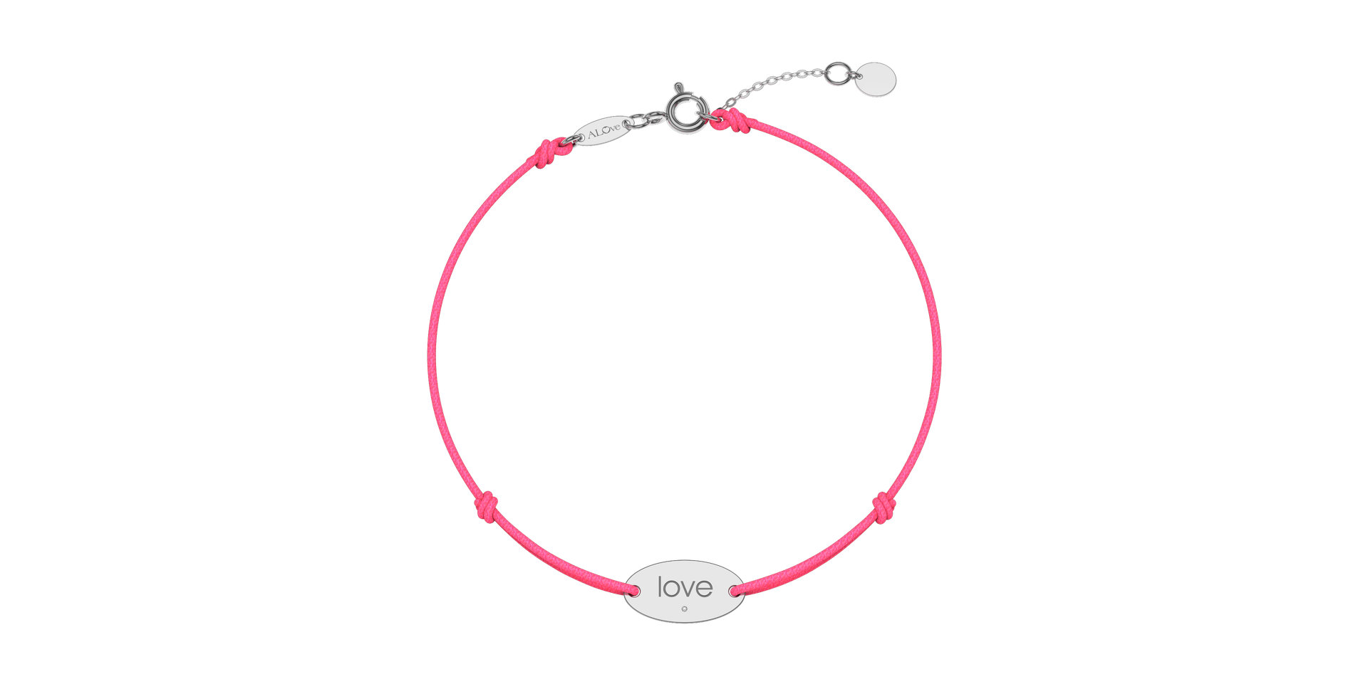 Diamantový náramok so šnúrkou Love