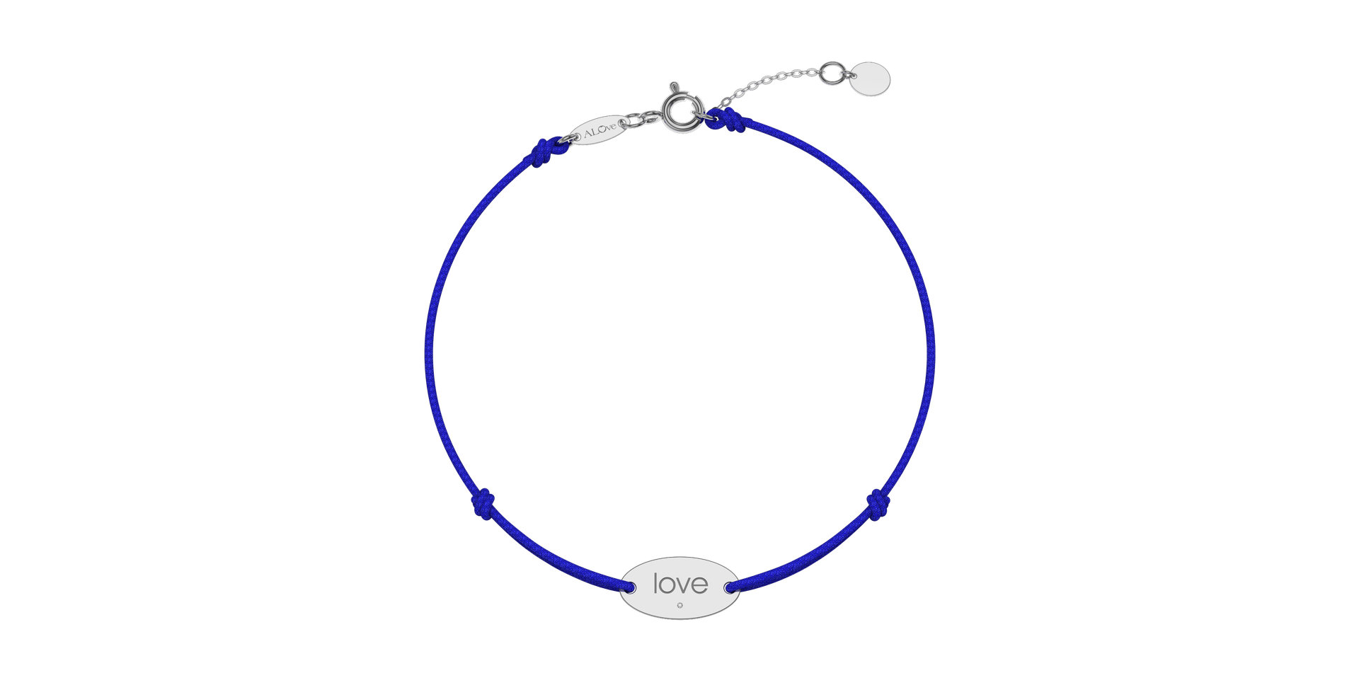 Diamantový náramok so šnúrkou Love