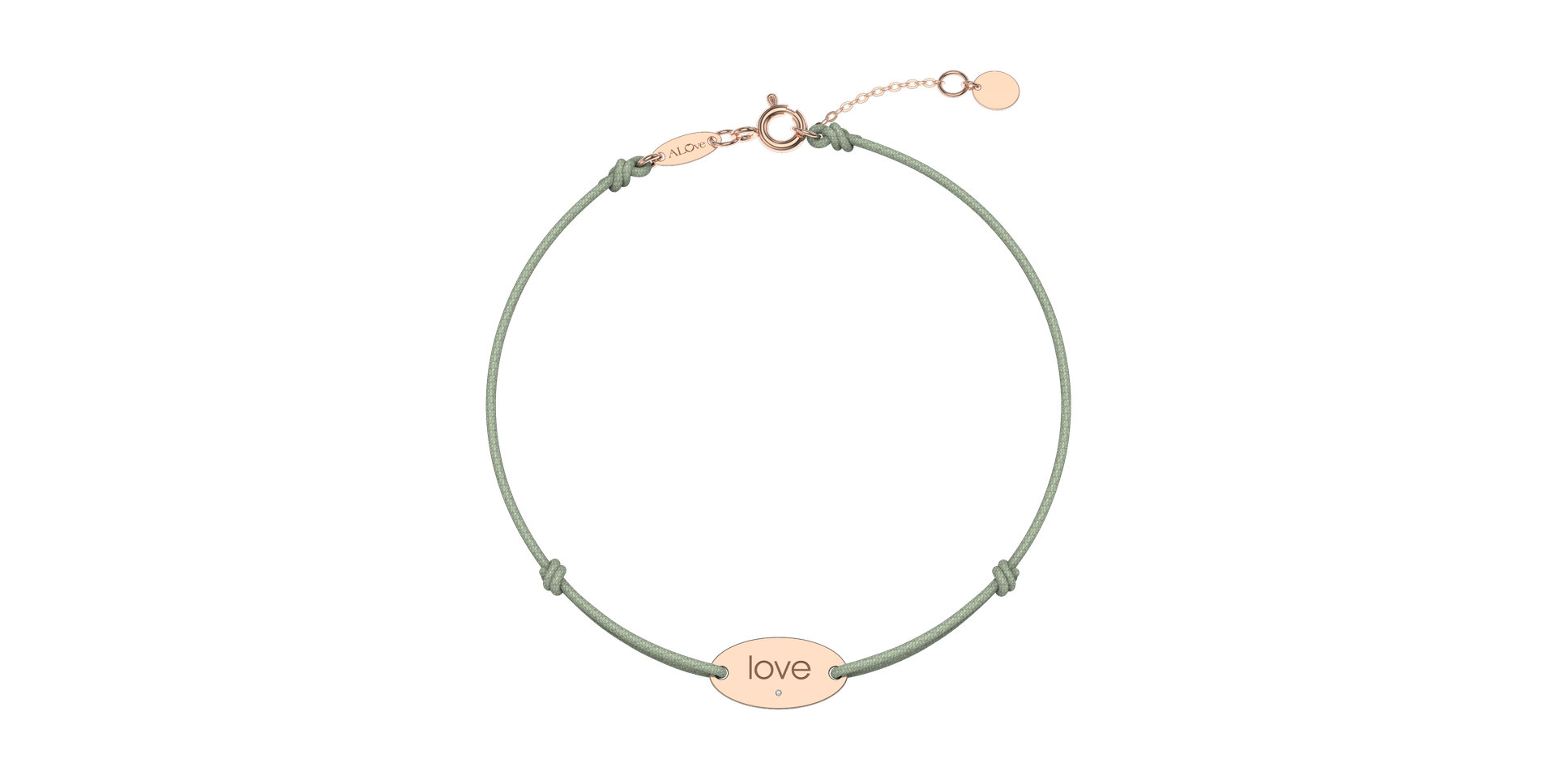 Diamantový náramok so šnúrkou Love