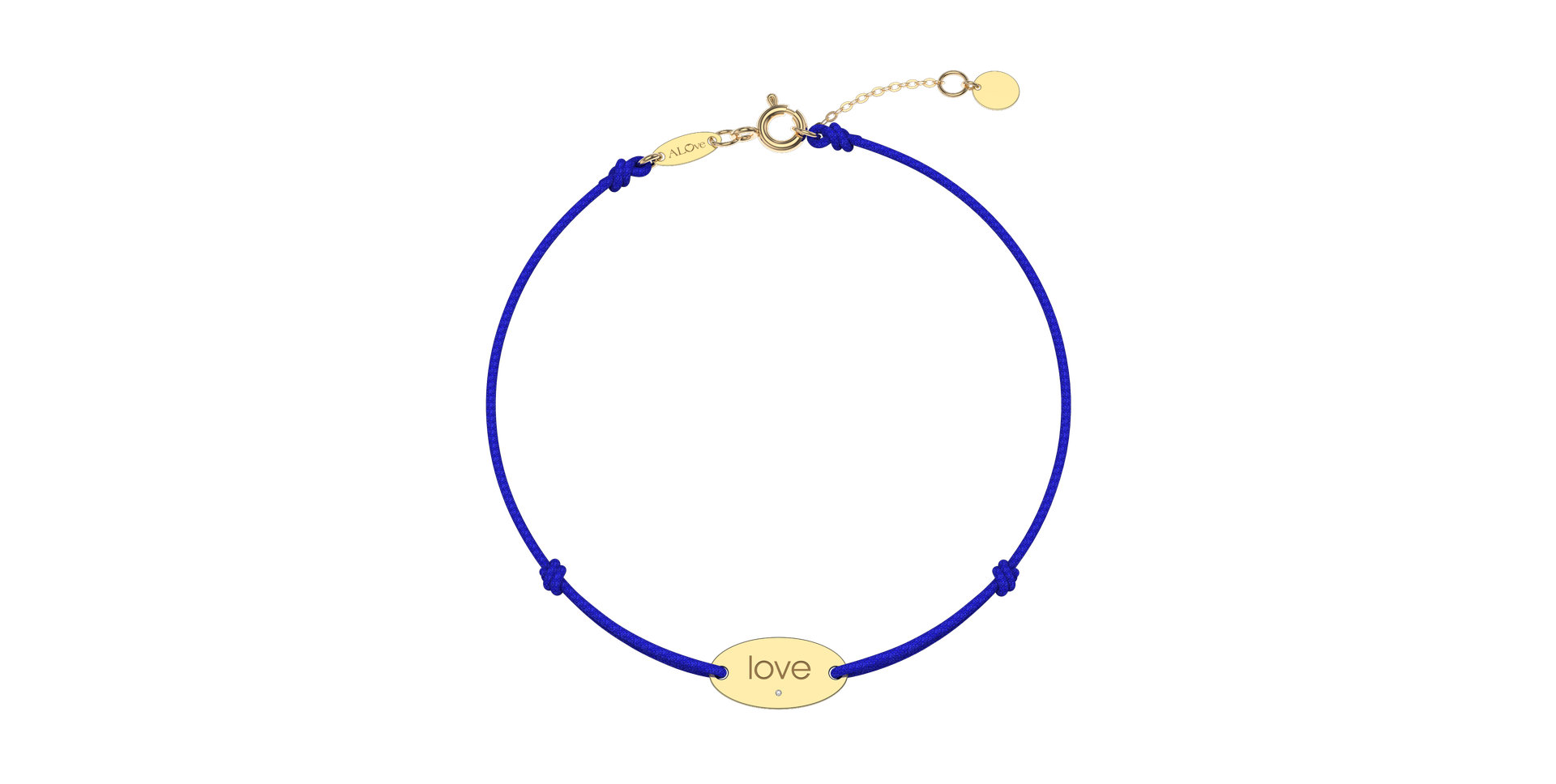 Diamantový náramok so šnúrkou Love