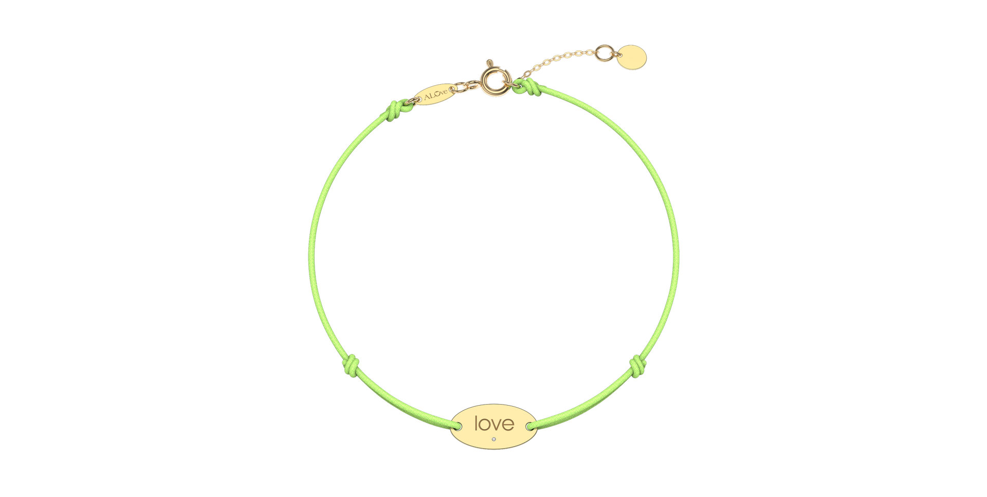 Diamantový náramok so šnúrkou Love