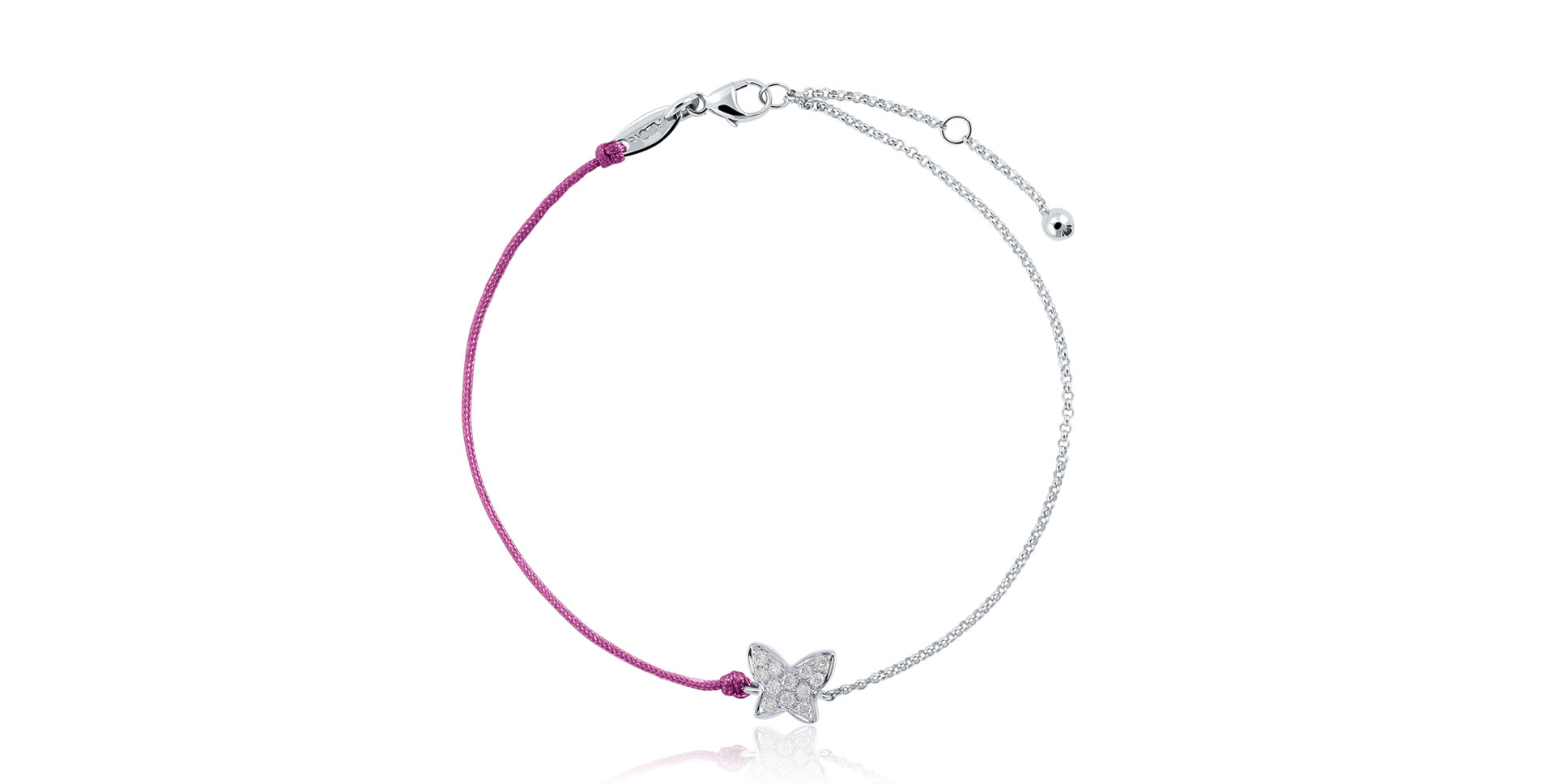 Diamantový náramok so šnúrkou Diamond Butterfly