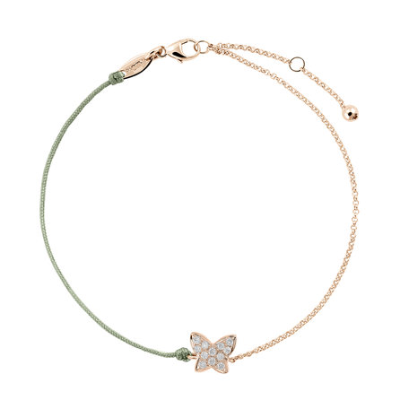 Diamantový náramok so šnúrkou Diamond Butterfly