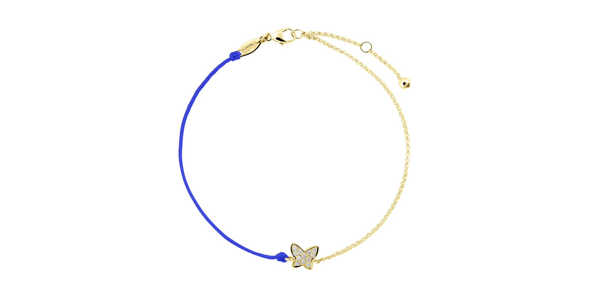 Diamantový náramok so šnúrkou Diamond Butterfly