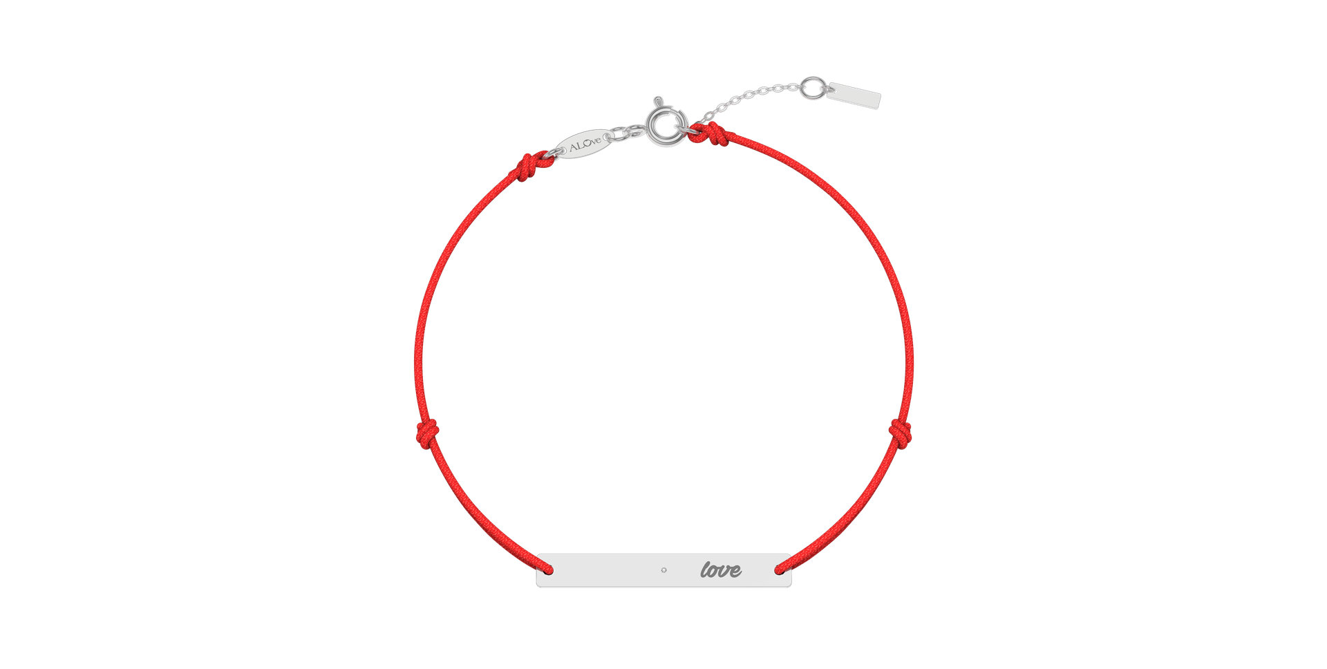 Diamantový náramok so šnúrkou Love