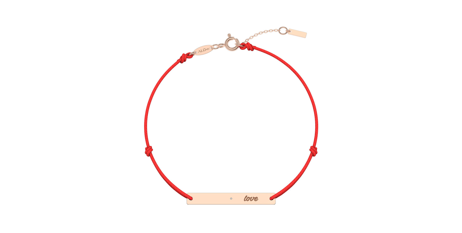 Diamantový náramok so šnúrkou Love