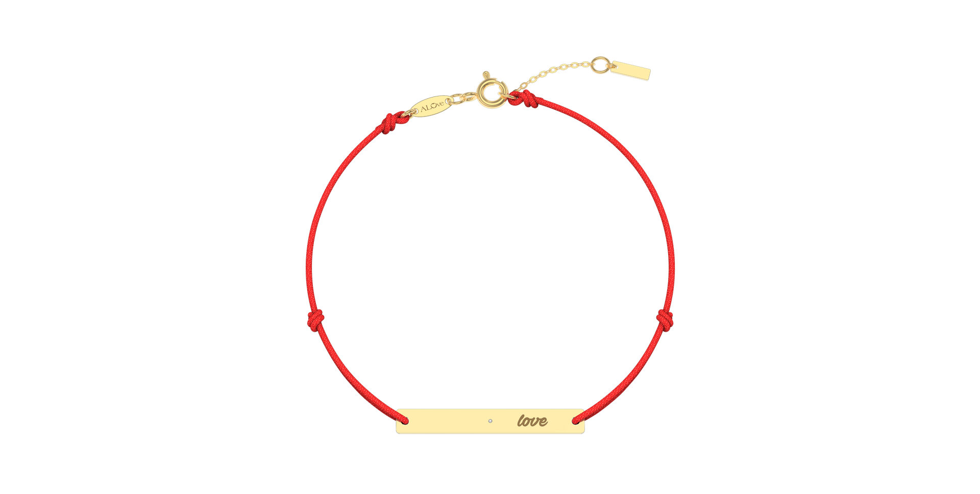 Diamantový náramok so šnúrkou Love