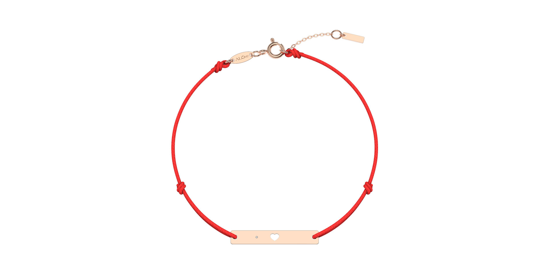 Diamantový náramok so šnúrkou Heart Stamp