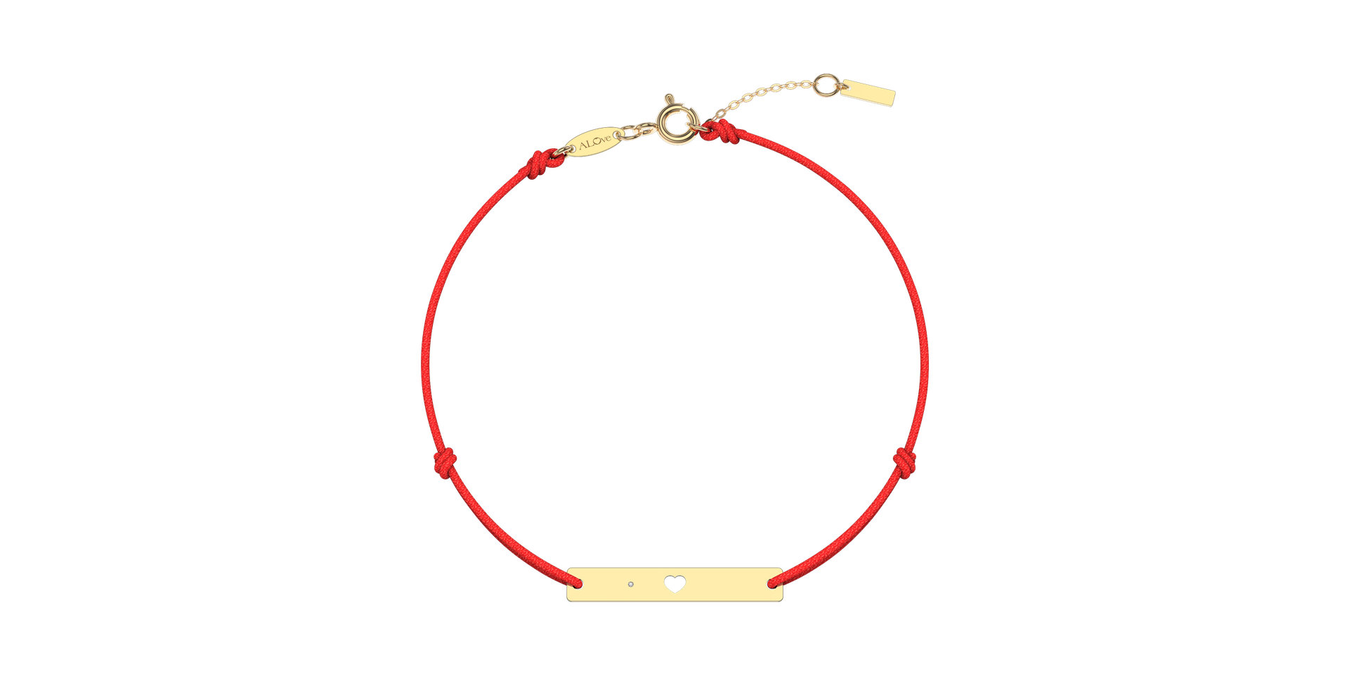 Diamantový náramok so šnúrkou Heart Stamp