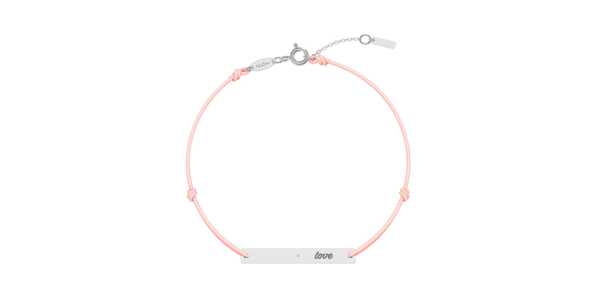 Diamantový náramok so šnúrkou Love