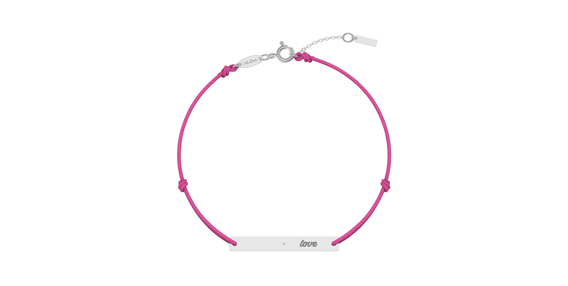 Diamantový náramok so šnúrkou Love