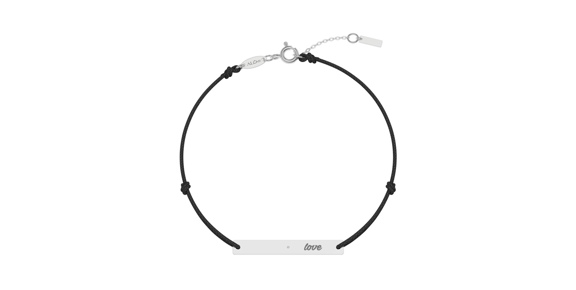 Diamantový náramok so šnúrkou Love