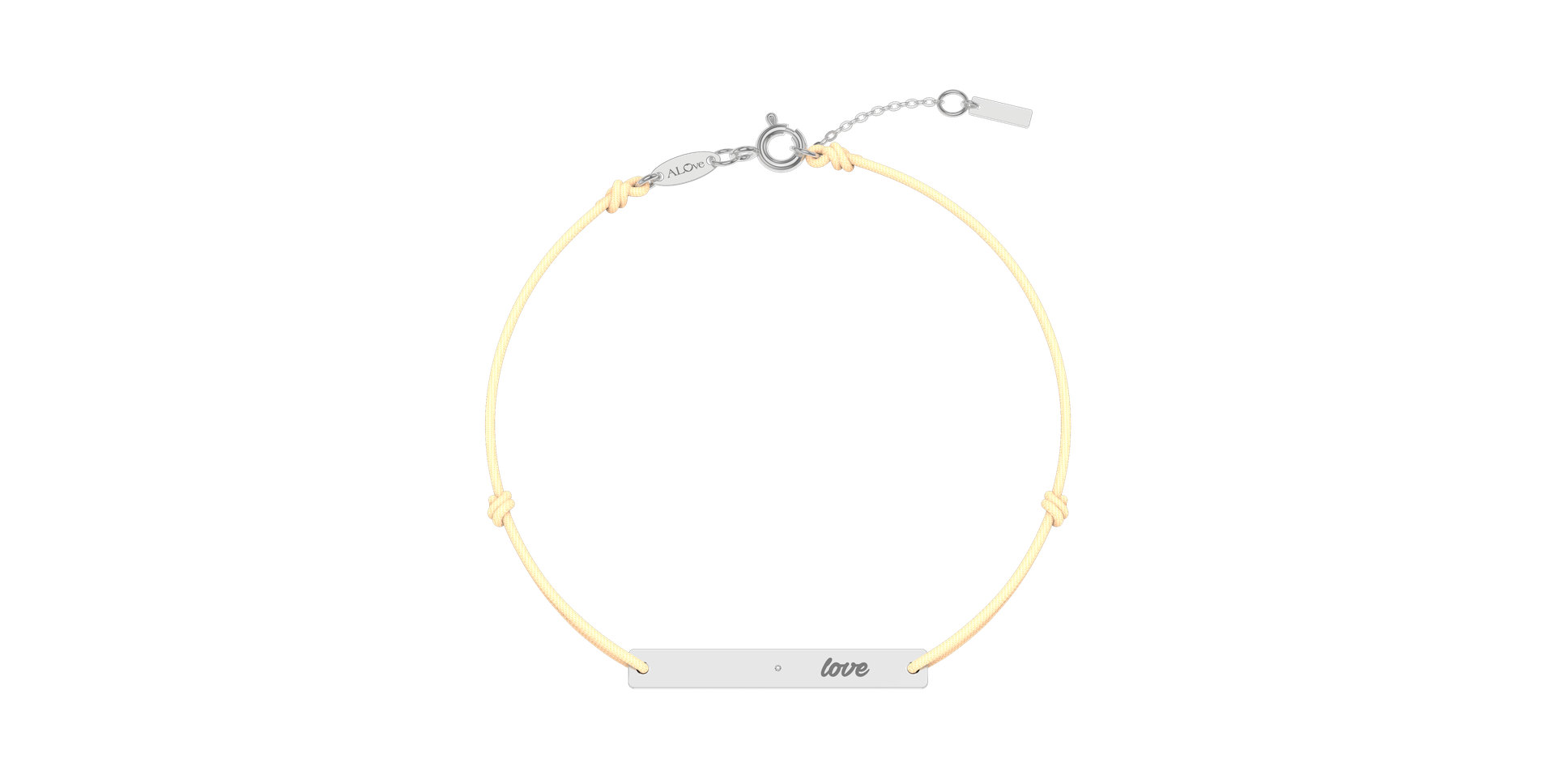 Diamantový náramok so šnúrkou Love