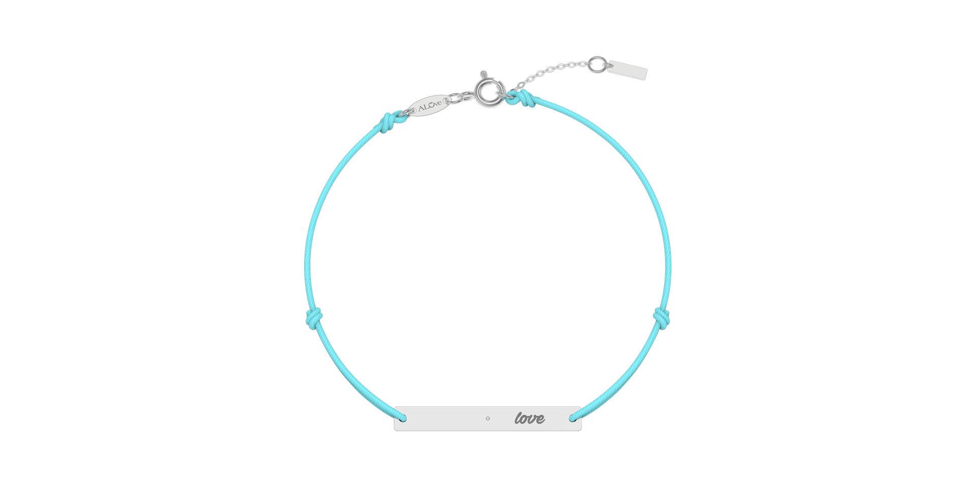 Diamantový náramok so šnúrkou Love