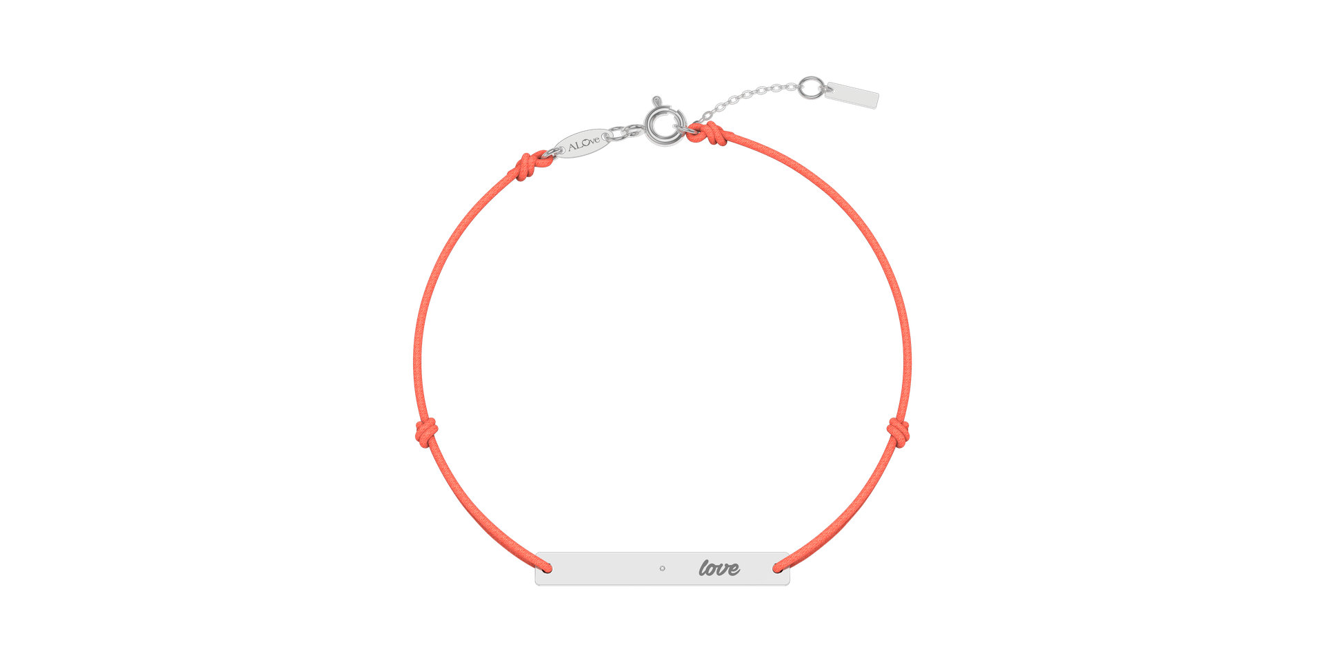 Diamantový náramok so šnúrkou Love