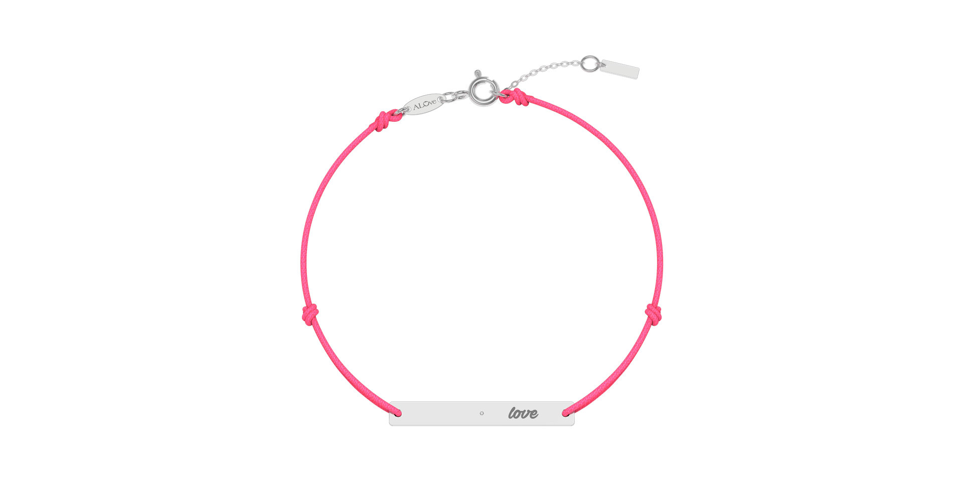 Diamantový náramok so šnúrkou Love