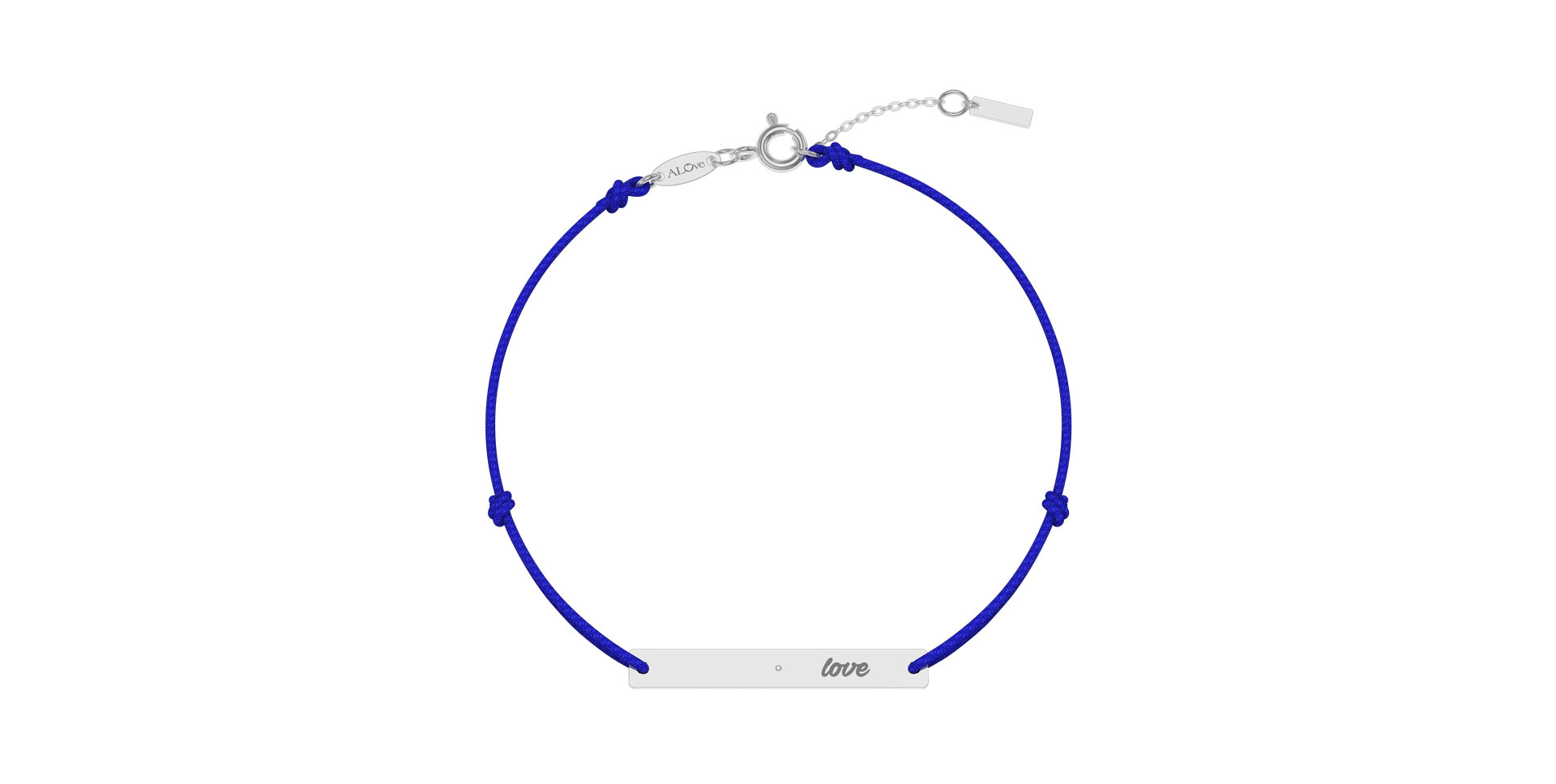 Diamantový náramok so šnúrkou Love