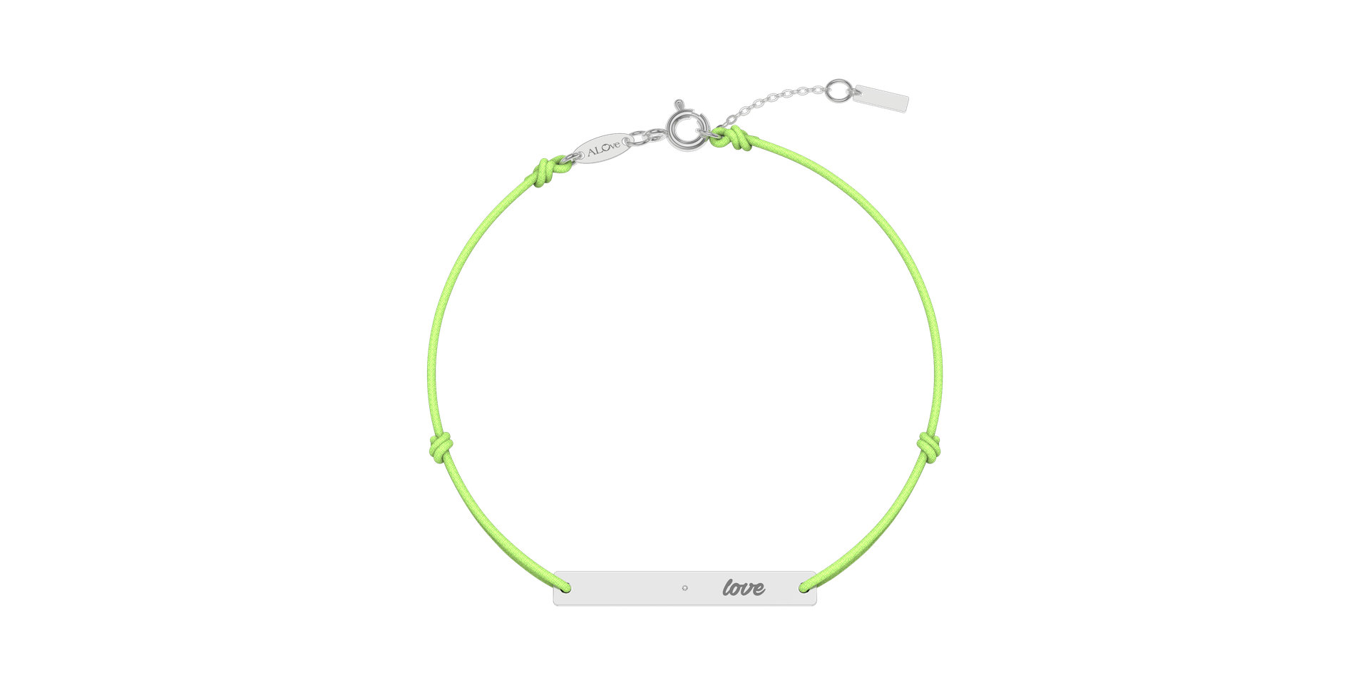 Diamantový náramok so šnúrkou Love