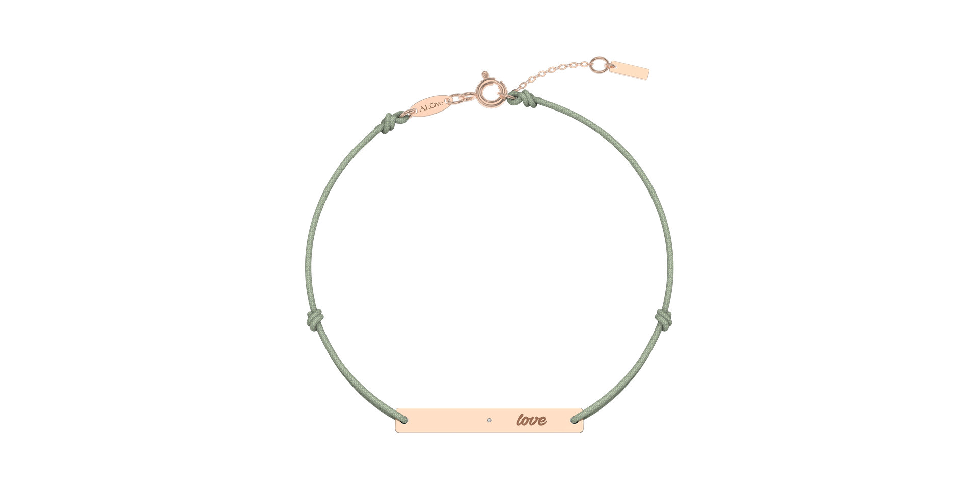 Diamantový náramok so šnúrkou Love