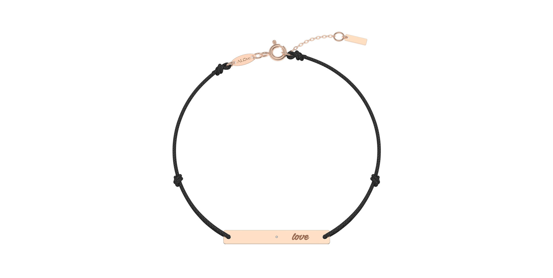 Diamantový náramok so šnúrkou Love