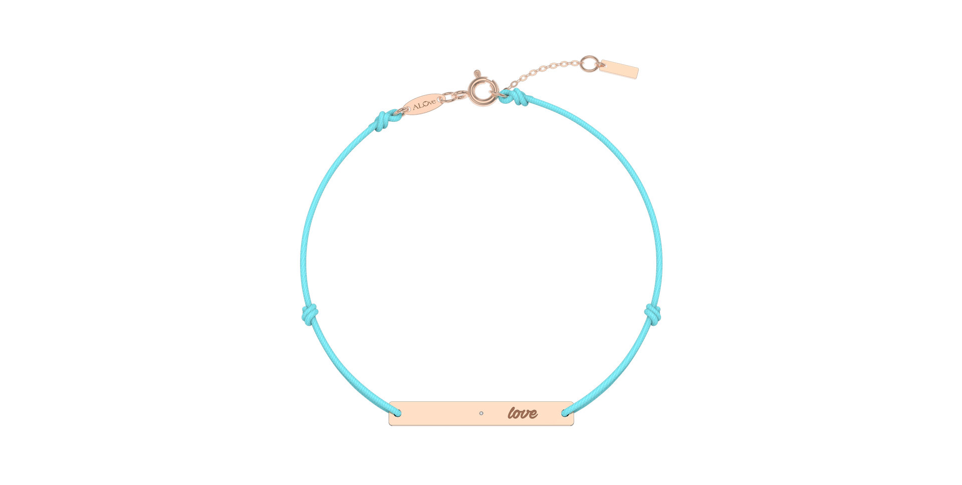 Diamantový náramok so šnúrkou Love