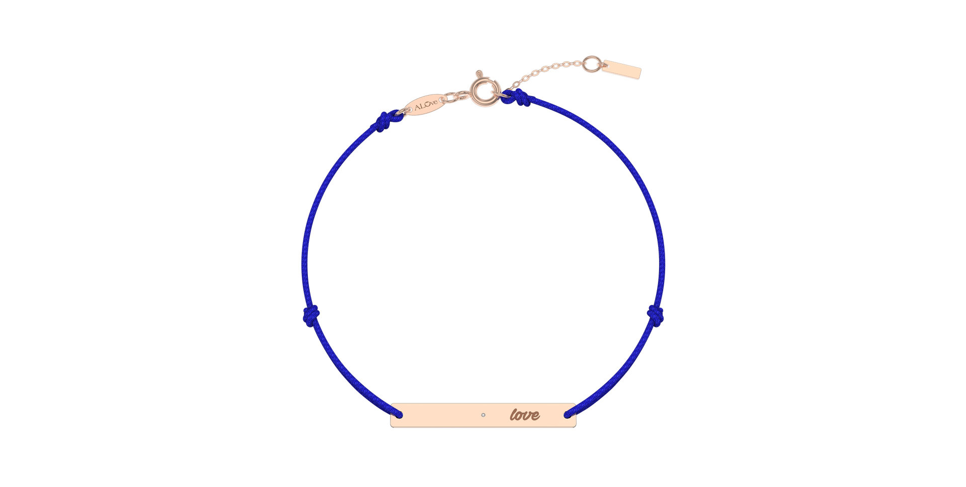 Diamantový náramok so šnúrkou Love