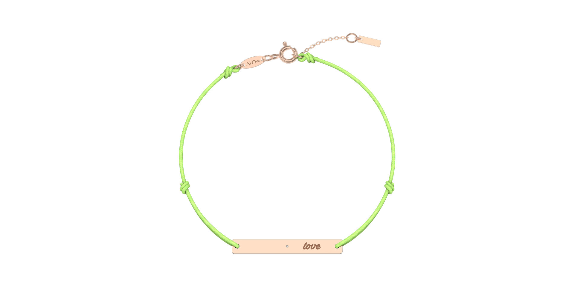 Diamantový náramok so šnúrkou Love