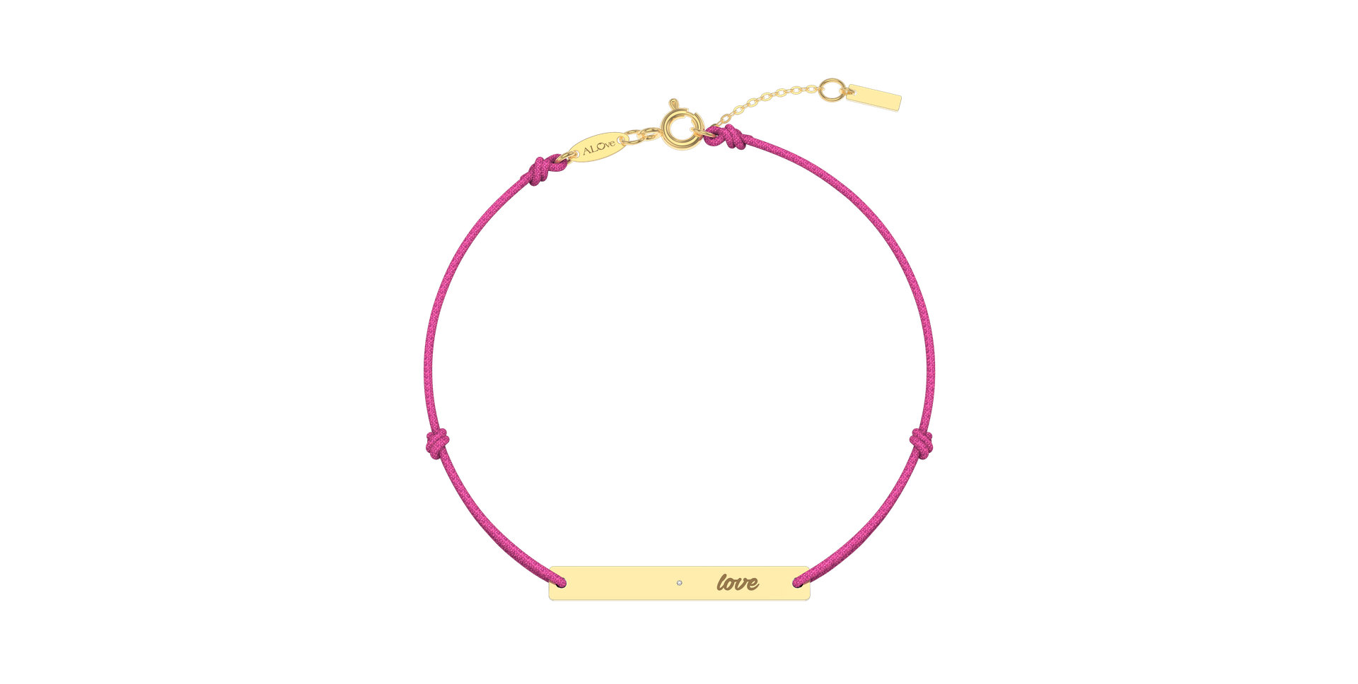 Diamantový náramok so šnúrkou Love