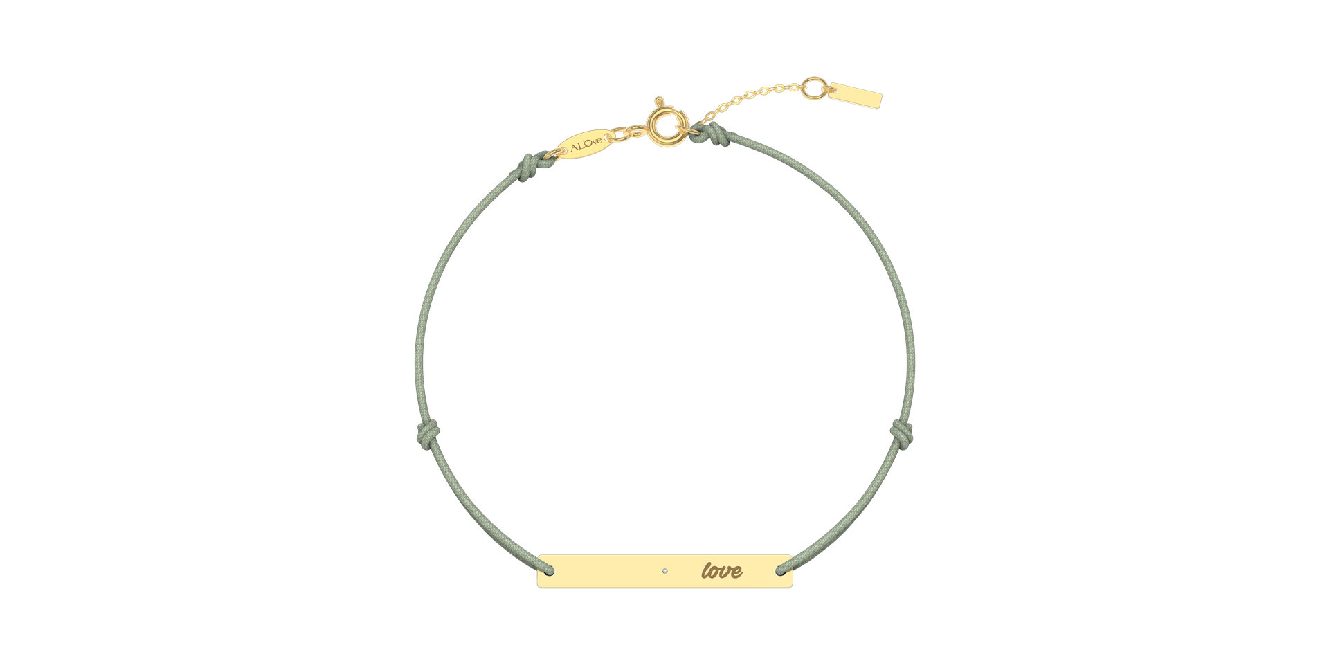 Diamantový náramok so šnúrkou Love