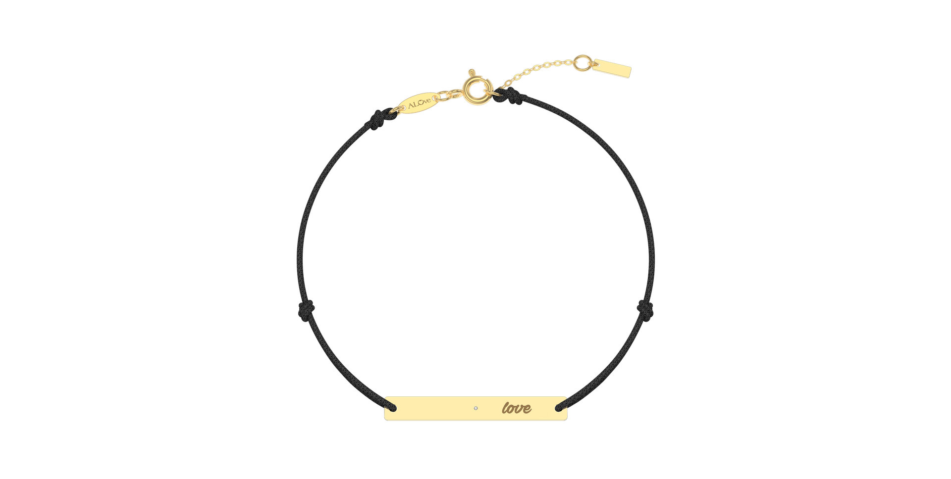 Diamantový náramok so šnúrkou Love