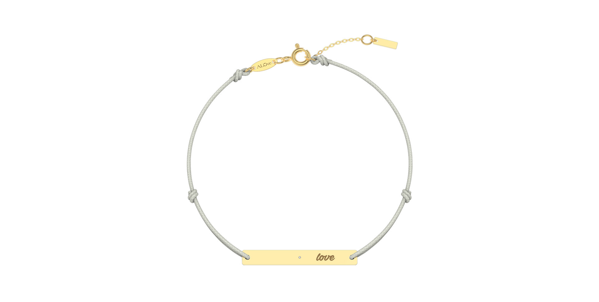 Diamantový náramok so šnúrkou Love