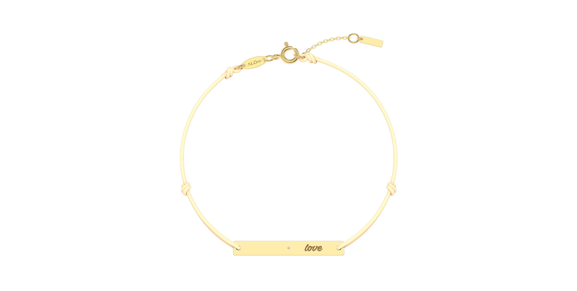 Diamantový náramok so šnúrkou Love