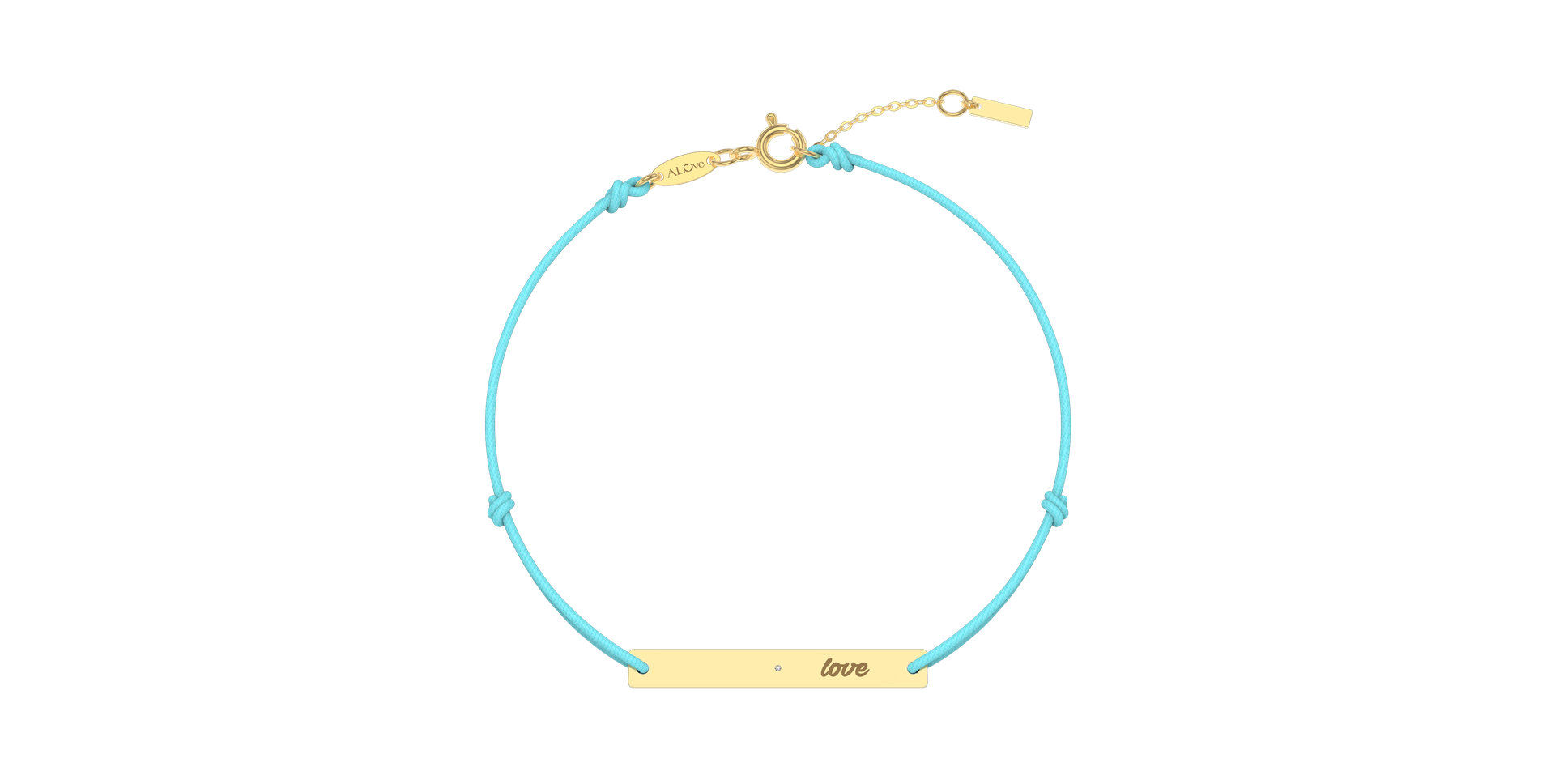 Diamantový náramok so šnúrkou Love