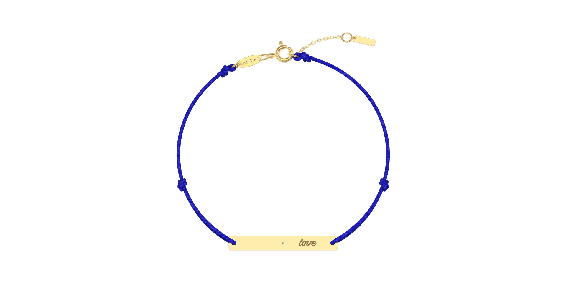 Diamantový náramok so šnúrkou Love