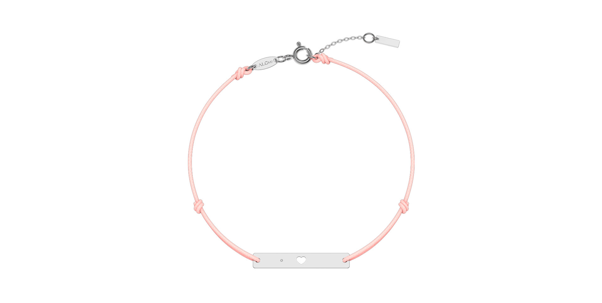 Diamantový náramok so šnúrkou Heart Stamp