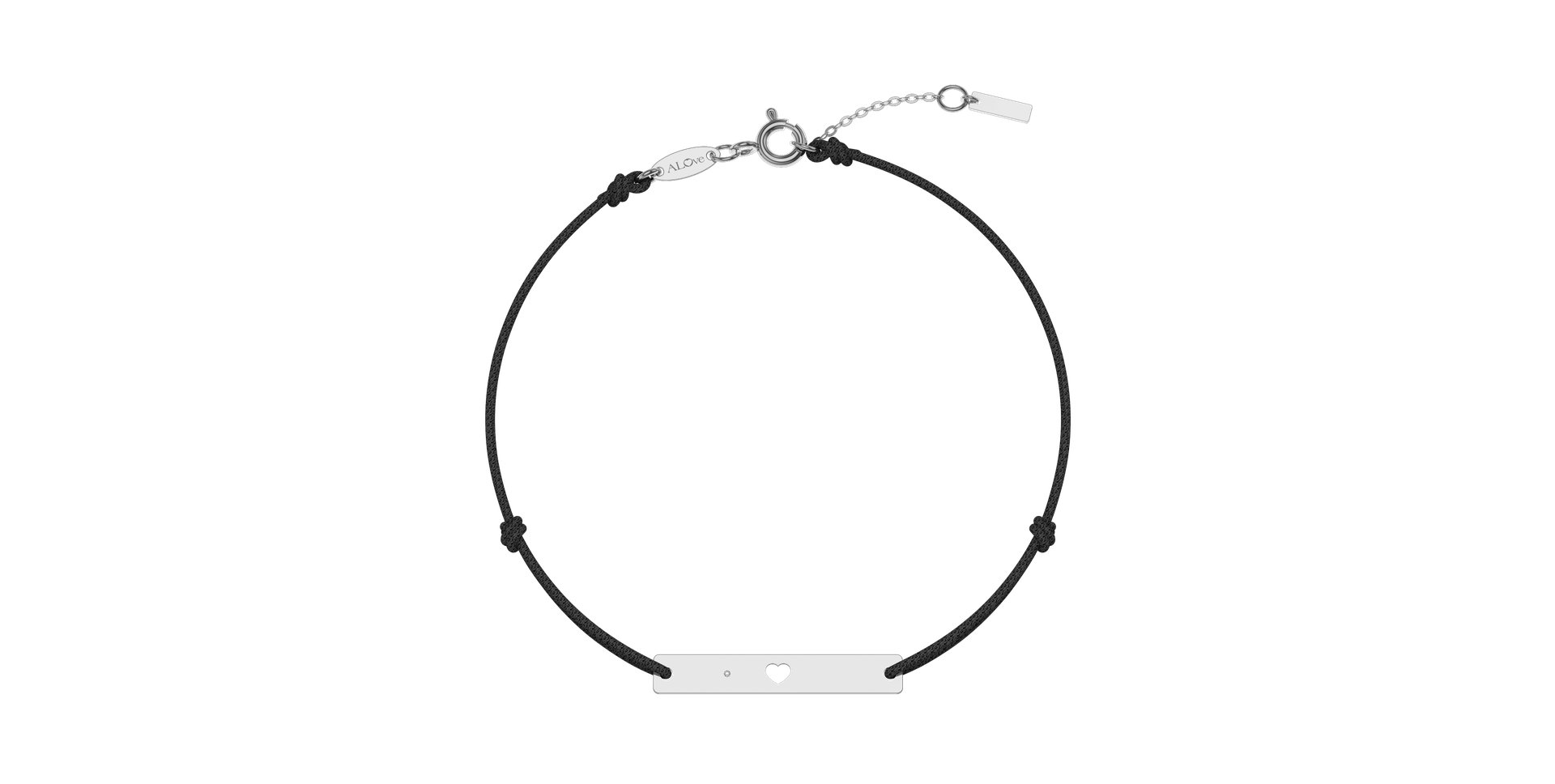 Diamantový náramok so šnúrkou Heart Stamp