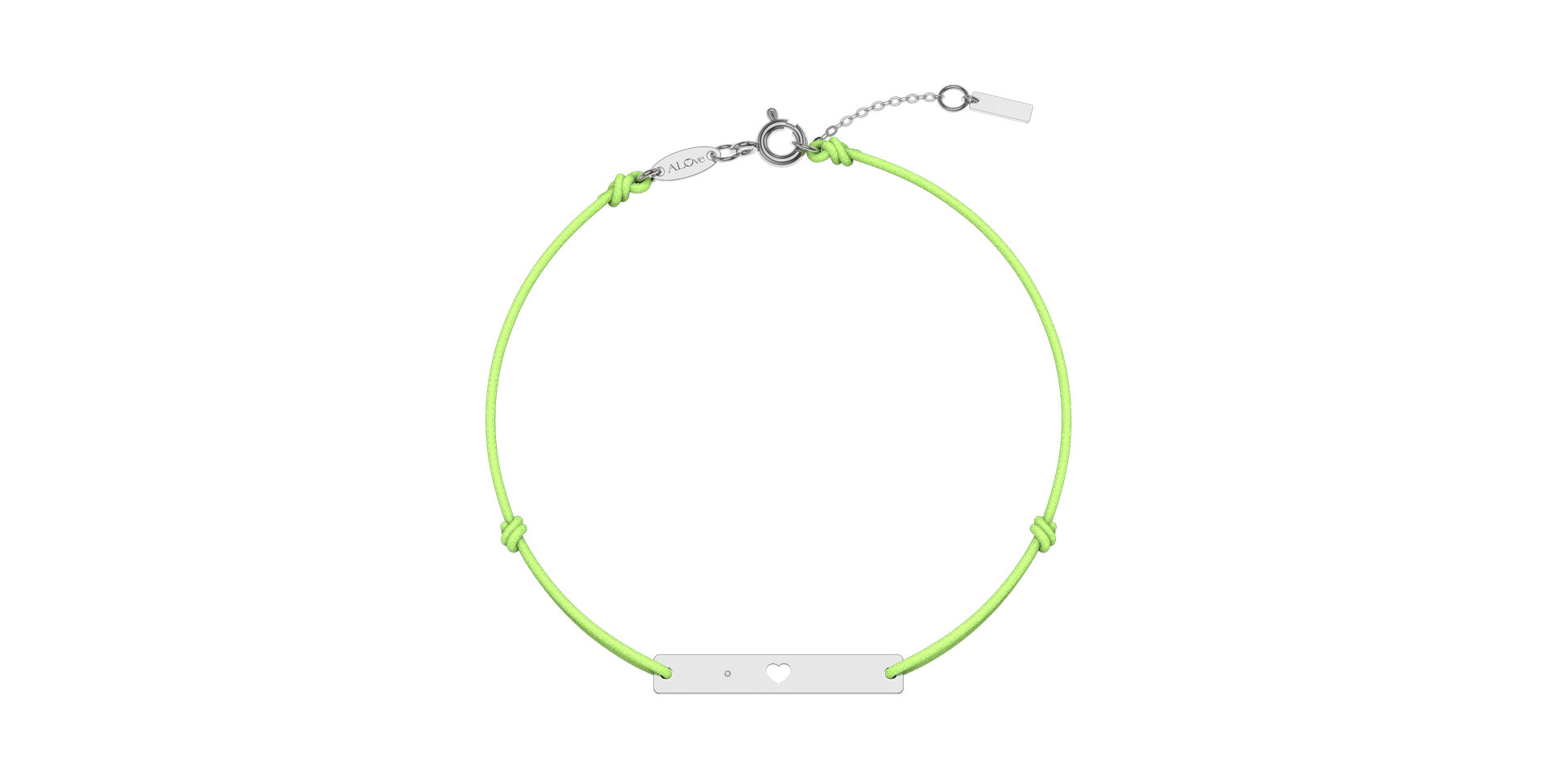 Diamantový náramok so šnúrkou Heart Stamp