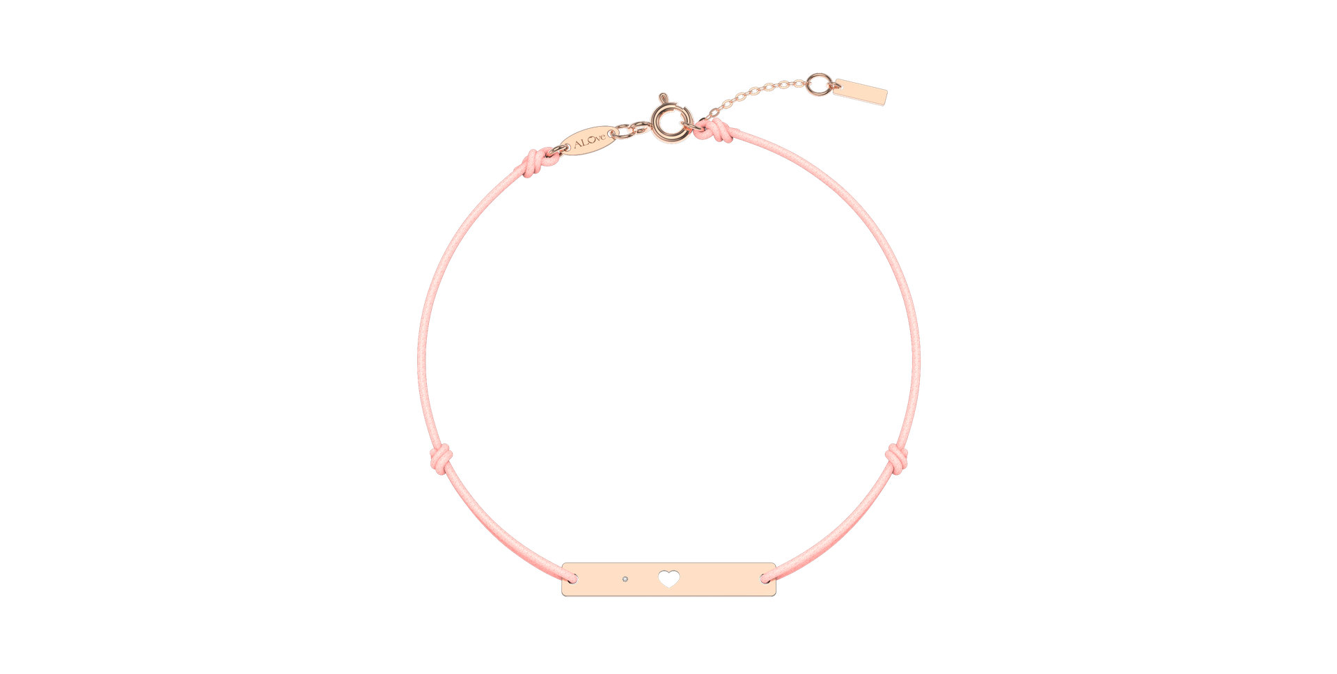 Diamantový náramok so šnúrkou Heart Stamp