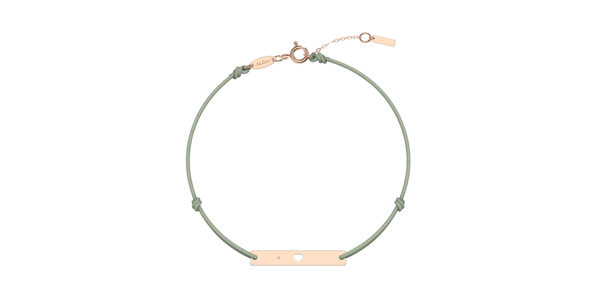 Diamantový náramok so šnúrkou Heart Stamp