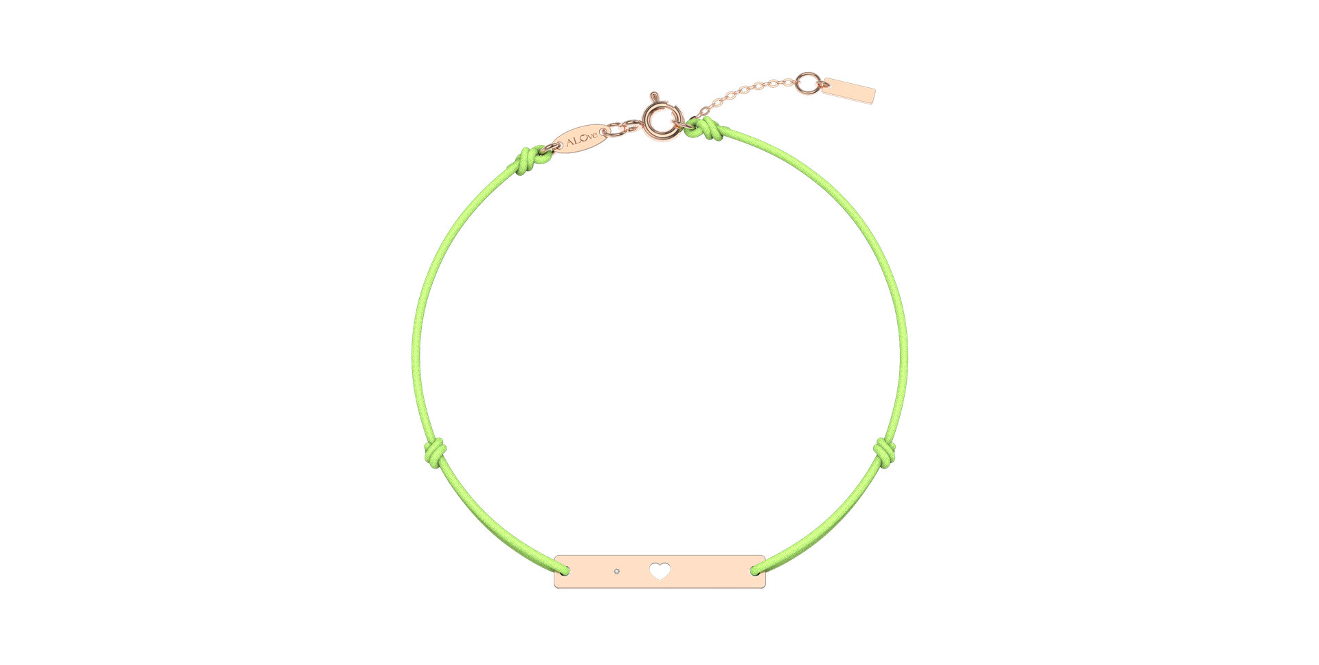 Diamantový náramok so šnúrkou Heart Stamp