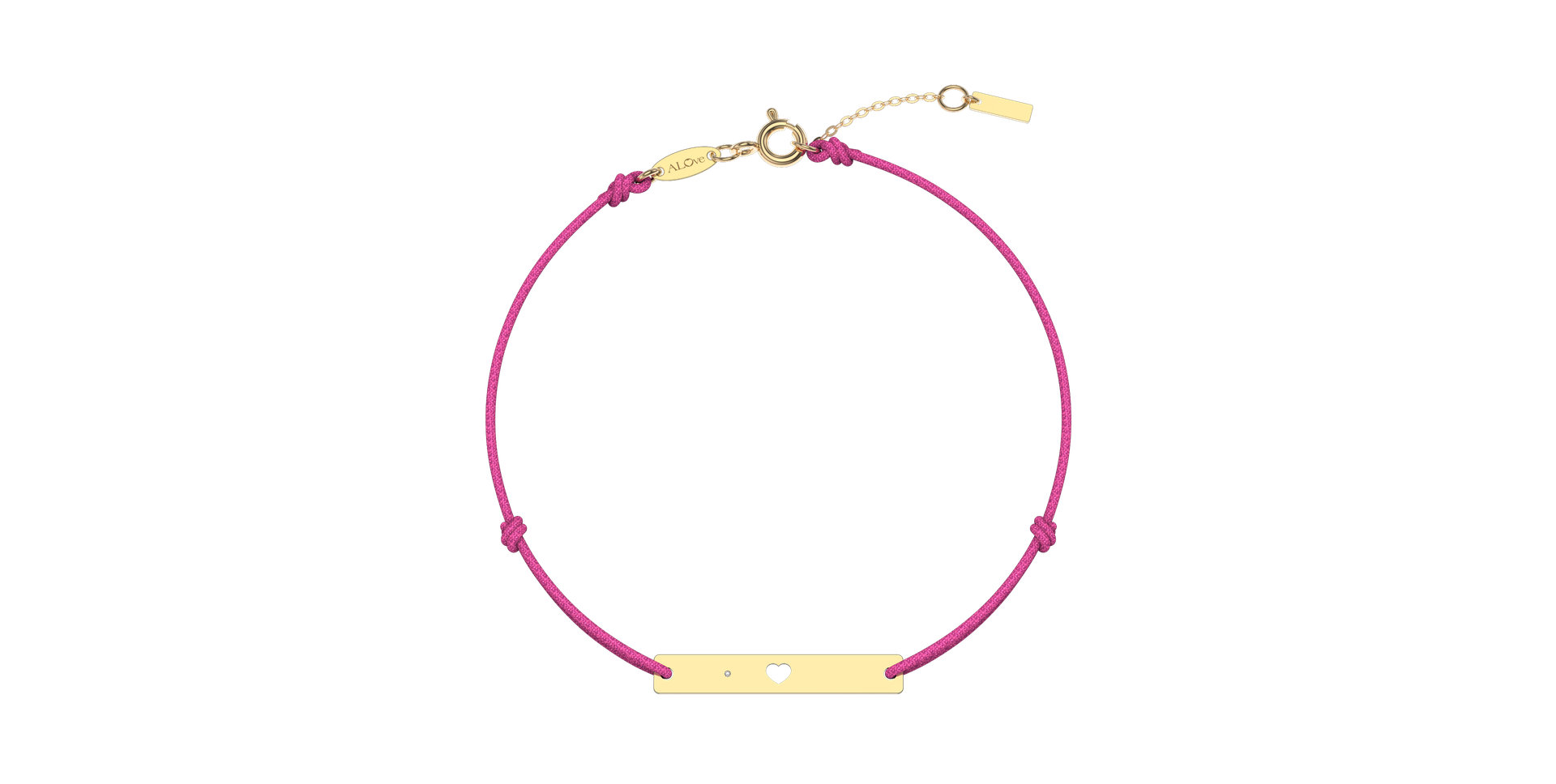 Diamantový náramok so šnúrkou Heart Stamp